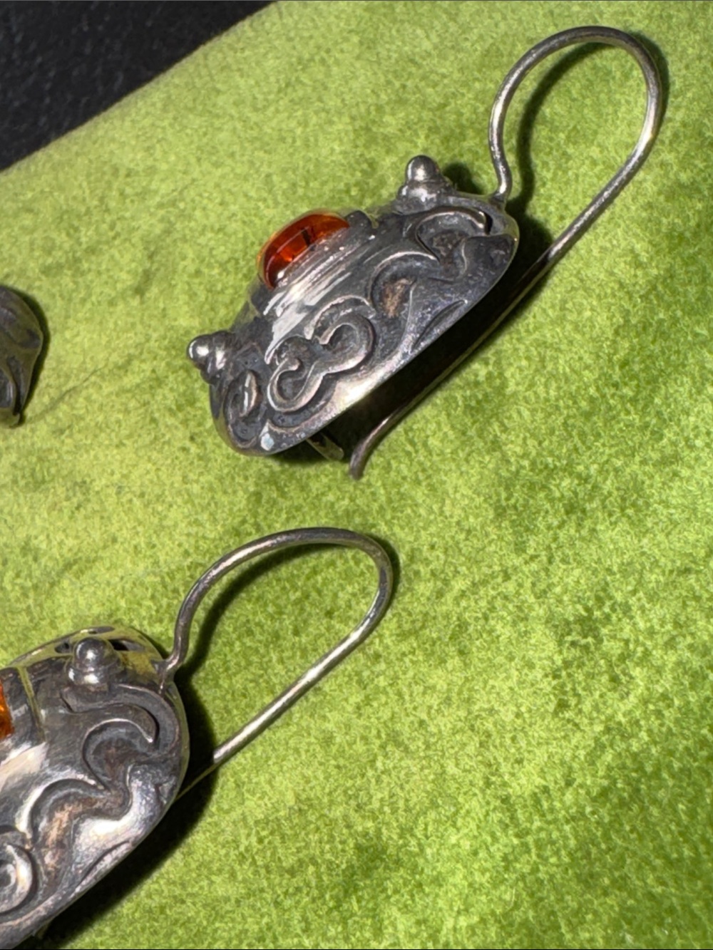 Silpada Sterling Silver Square Scroll Amber Pendant & Earrings Set W0911 S0908 - Picture 4 of 7